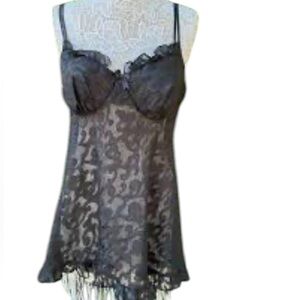 Seductive Wear by Cinema Etoile‎  black sheer Sz M babydoll intimates